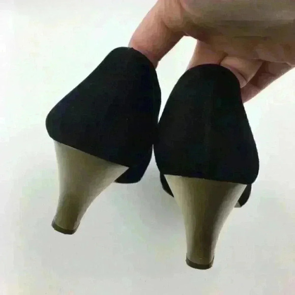 Prevata Heels 6.5 Italian Suede Funky Heel Vintage - Picture 7 of 9